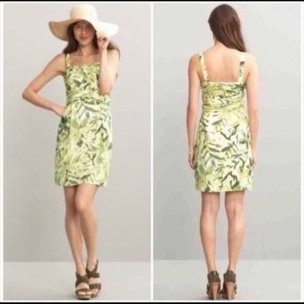 Banana Republic green floral silk dress nwt size 2